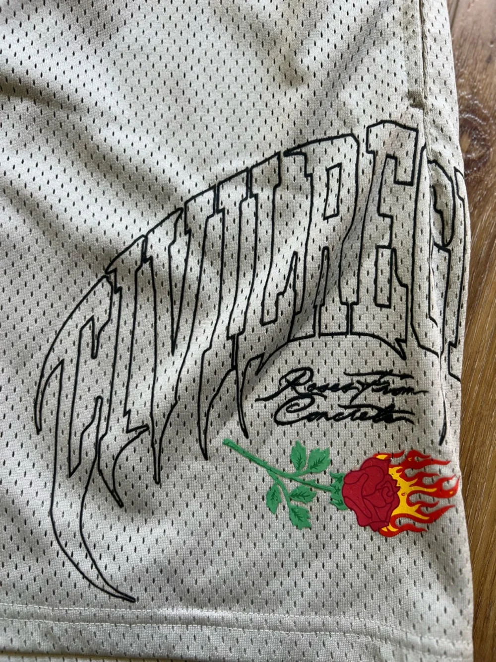 Civil Regime Roses From Concrete Mesh Shorts Men’s Large Gray Graphic